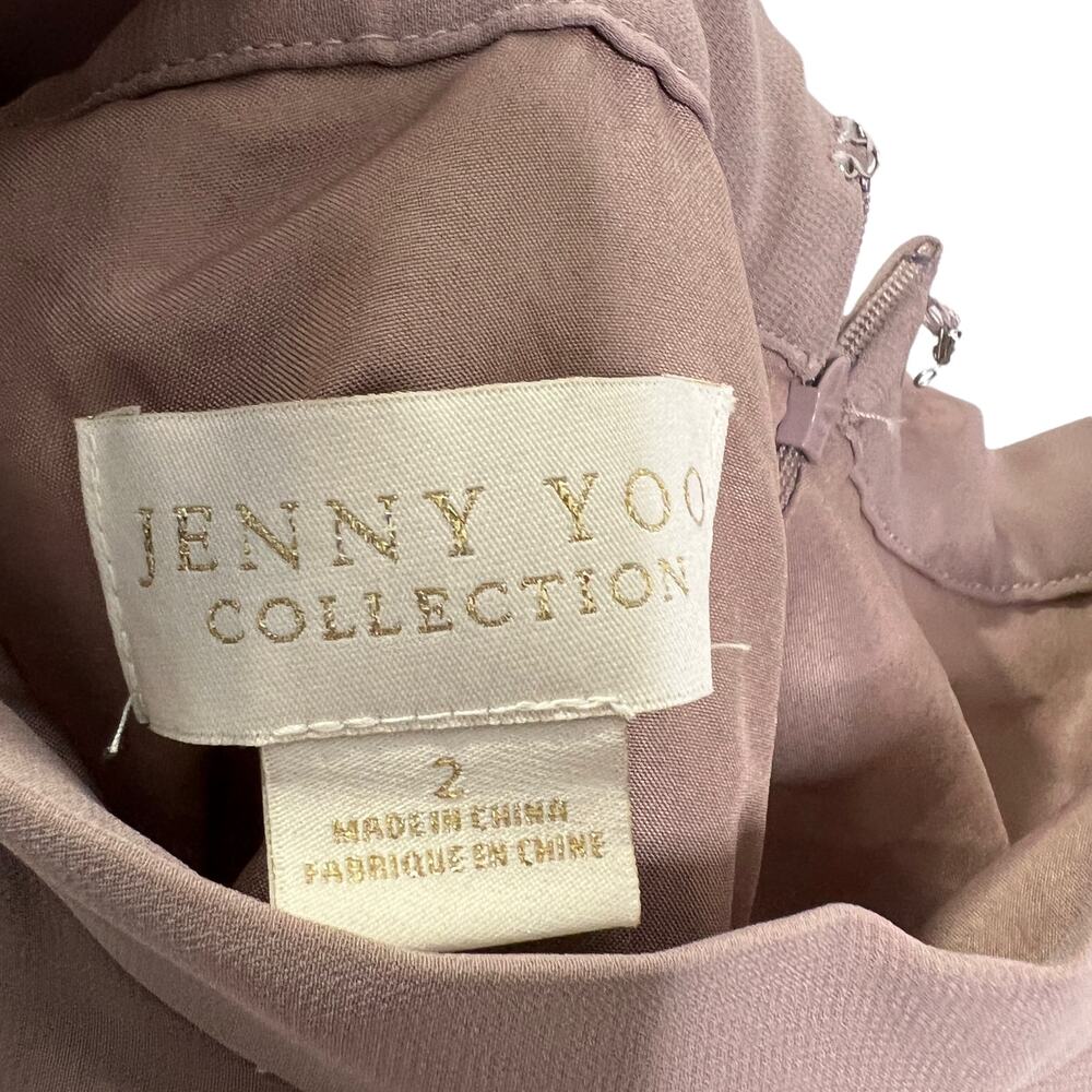 Jenny Yoo Collection Hampton Full Maxi Skirt Sheer Double Lined Purple Silk Sz 2 - Picture 7 of 7
